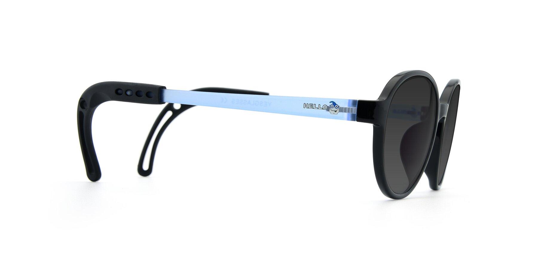Side of 1020 in Black-Blue with Gray Tinted Lenses