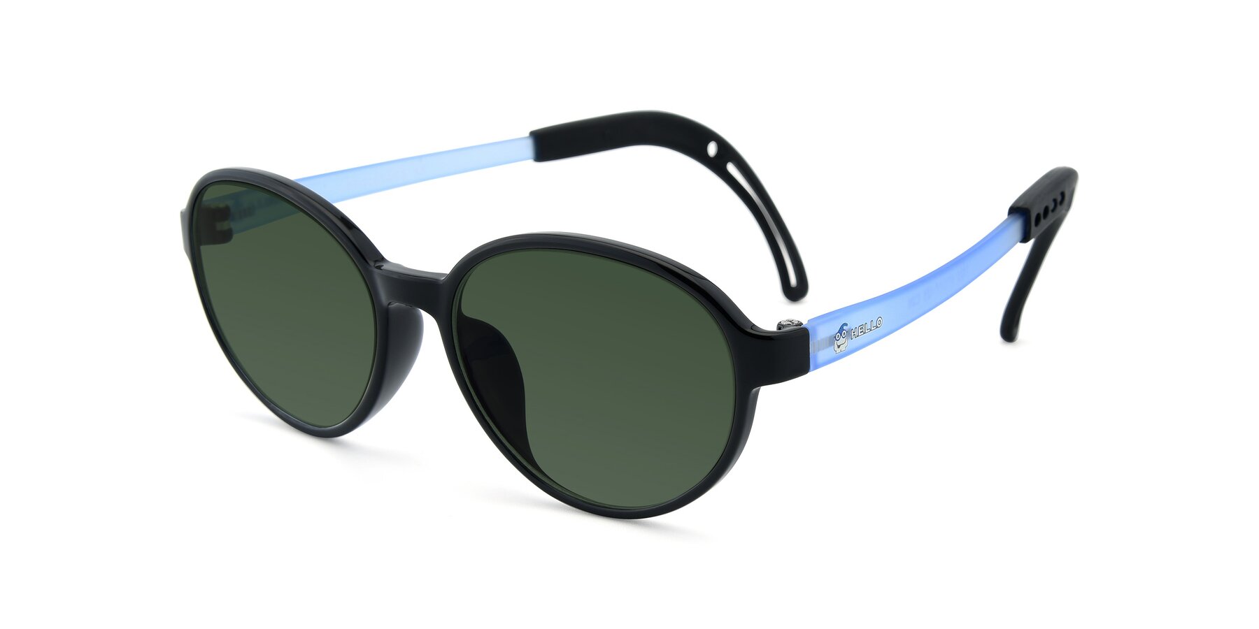 Angle of 1020 in Black-Blue with Green Tinted Lenses