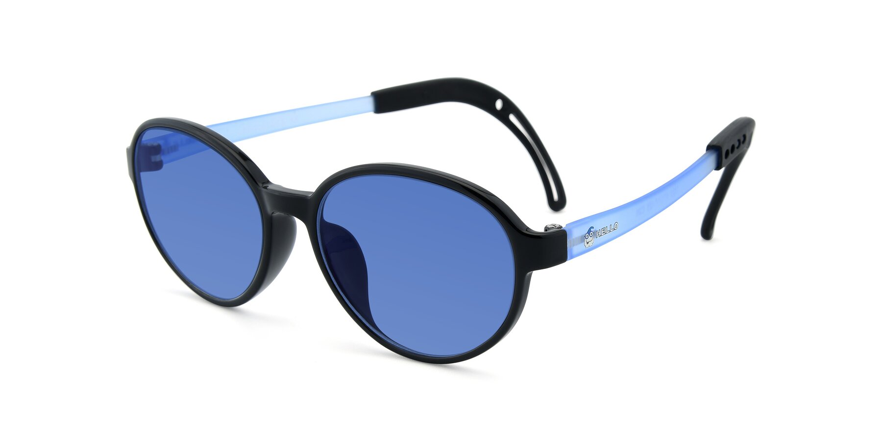 Angle of 1020 in Black-Blue with Blue Tinted Lenses