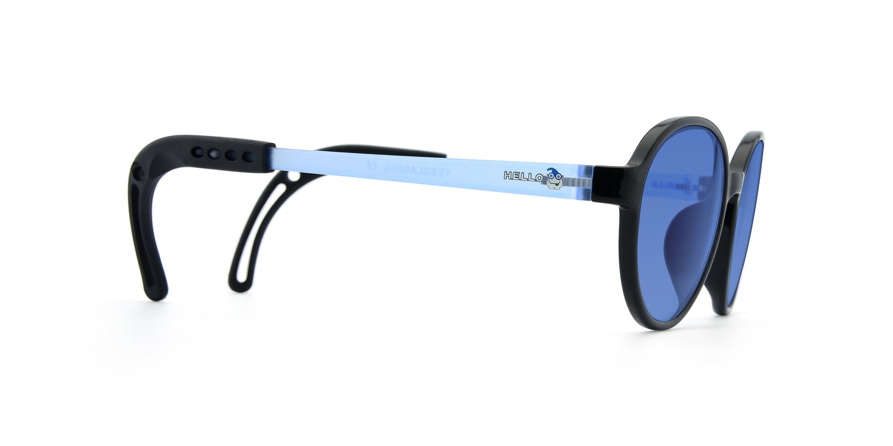 Side of 1020 in Black-Blue with Blue Tinted Lenses