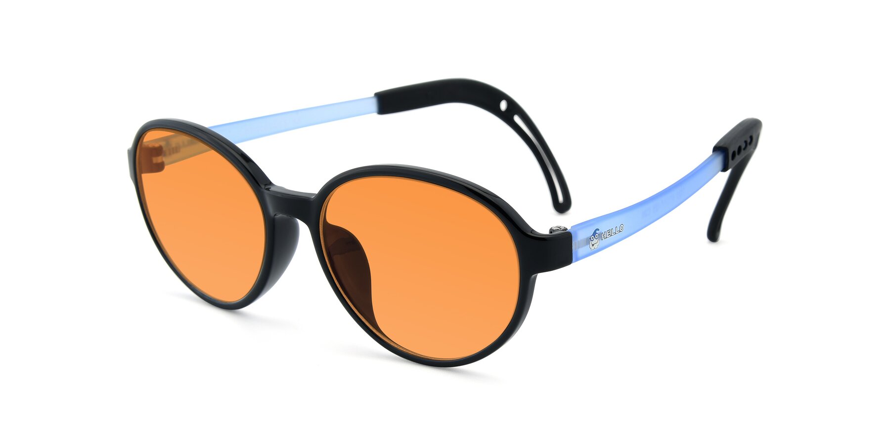 Angle of 1020 in Black-Blue with Orange Tinted Lenses