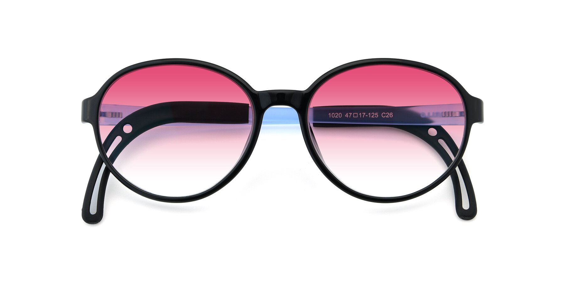 Folded Front of 1020 in Black-Blue with Pink Gradient Lenses