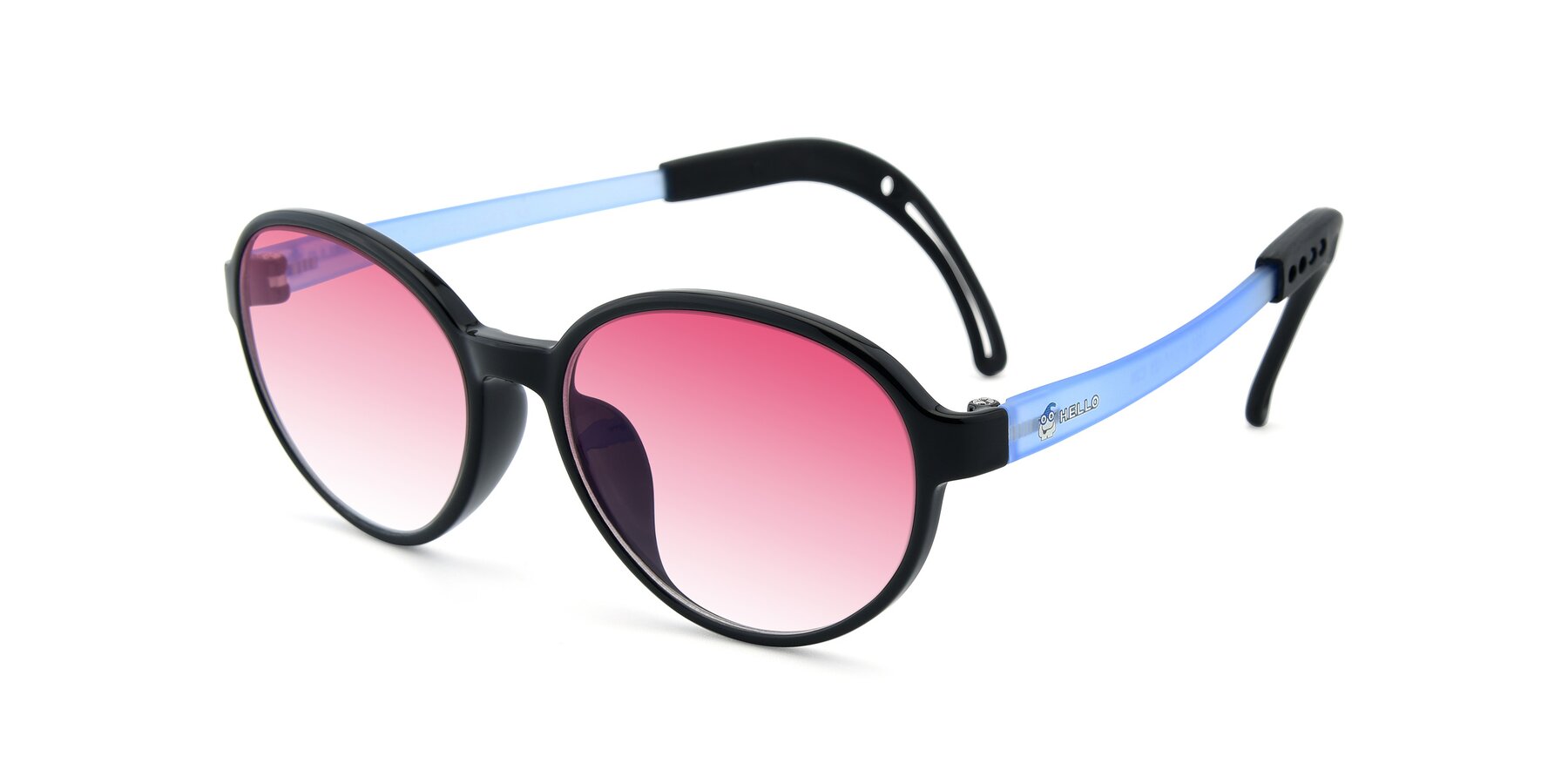 Angle of 1020 in Black-Blue with Pink Gradient Lenses