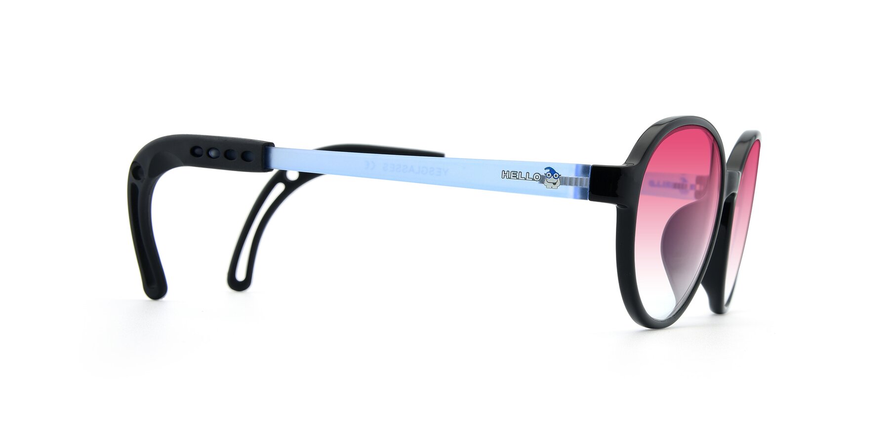 Side of 1020 in Black-Blue with Pink Gradient Lenses