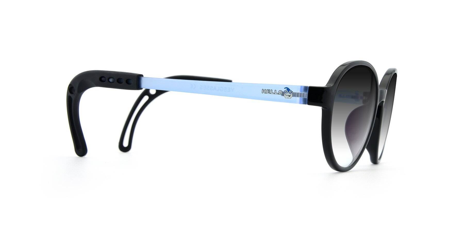 Side of 1020 in Black-Blue with Gray Gradient Lenses
