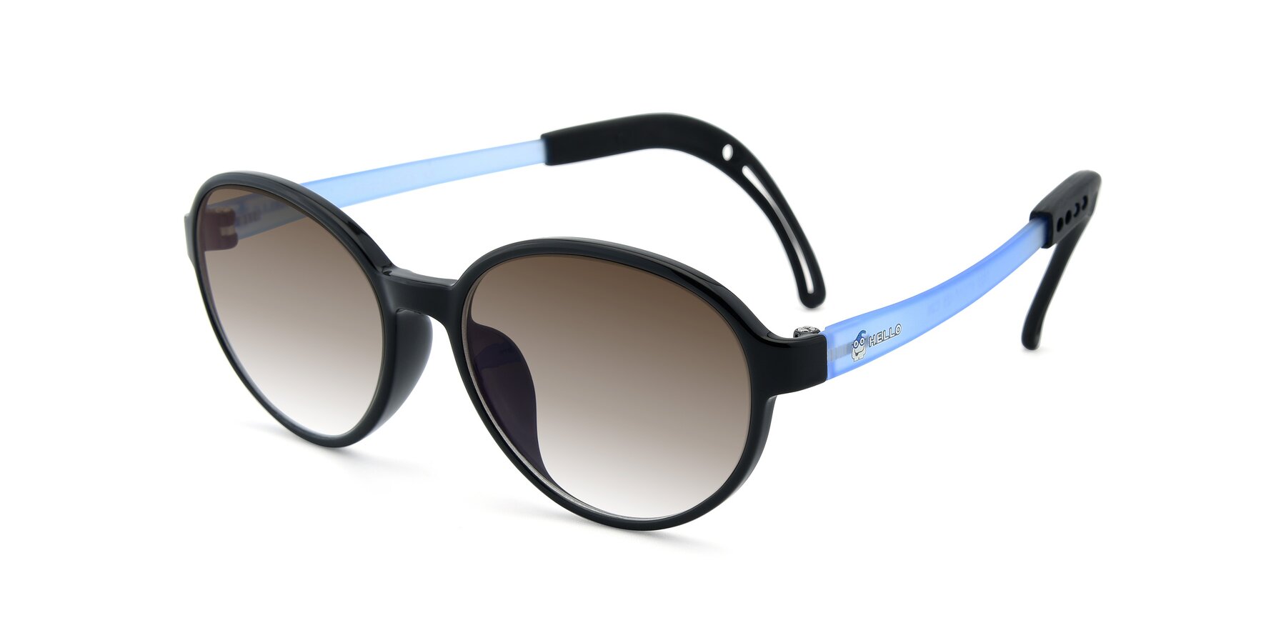 Angle of 1020 in Black-Blue with Brown Gradient Lenses