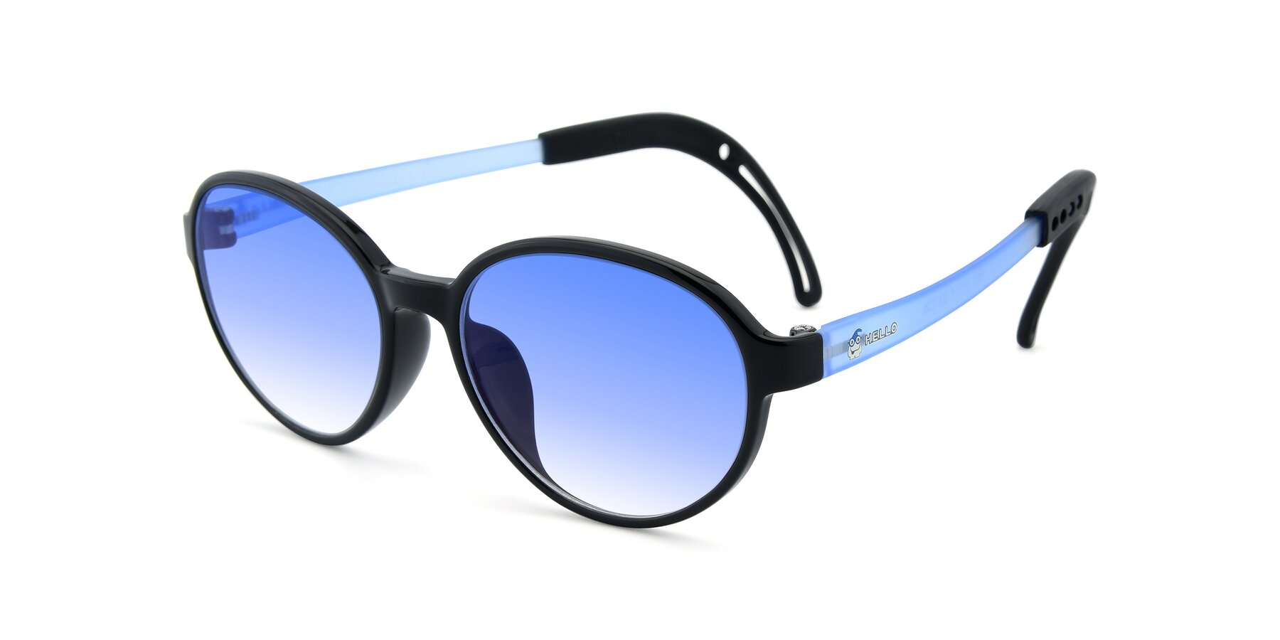 Angle of 1020 in Black-Blue with Blue Gradient Lenses