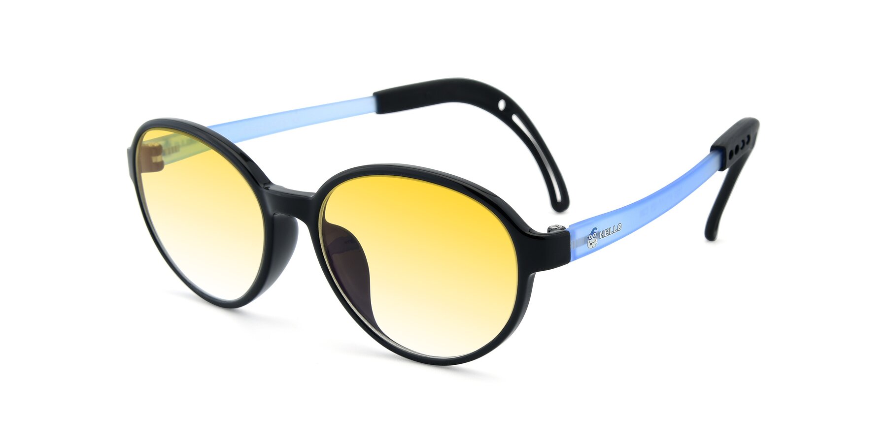 Angle of 1020 in Black-Blue with Yellow Gradient Lenses