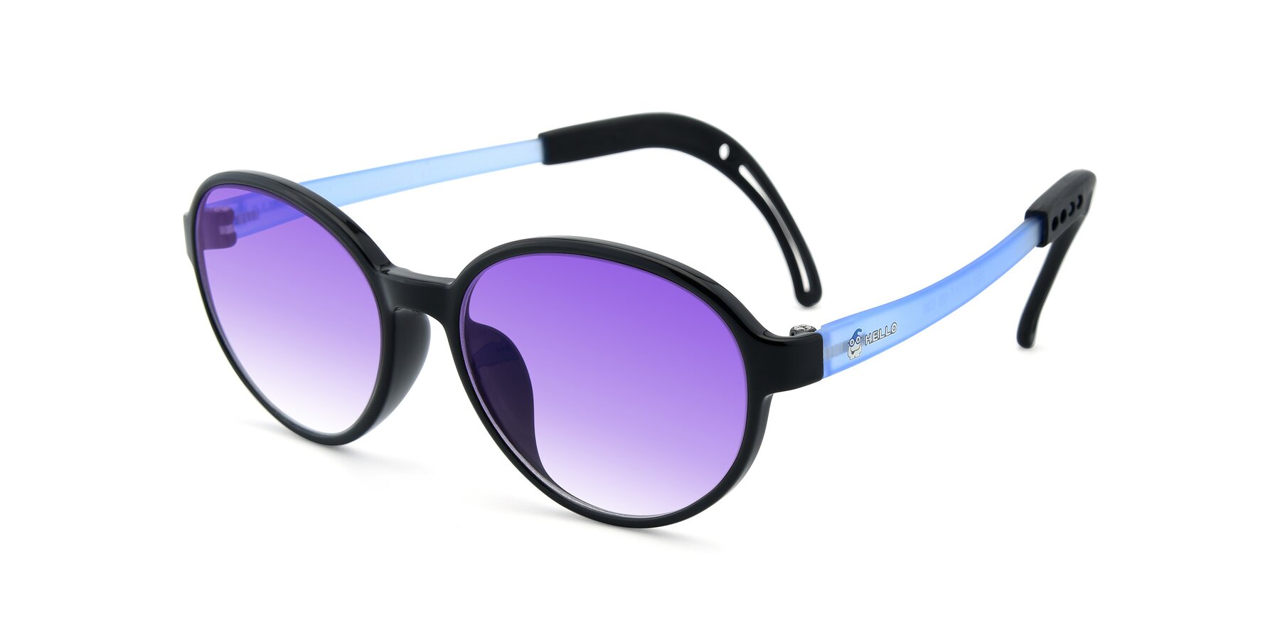 Angle of 1020 in Black-Blue with Purple Gradient Lenses