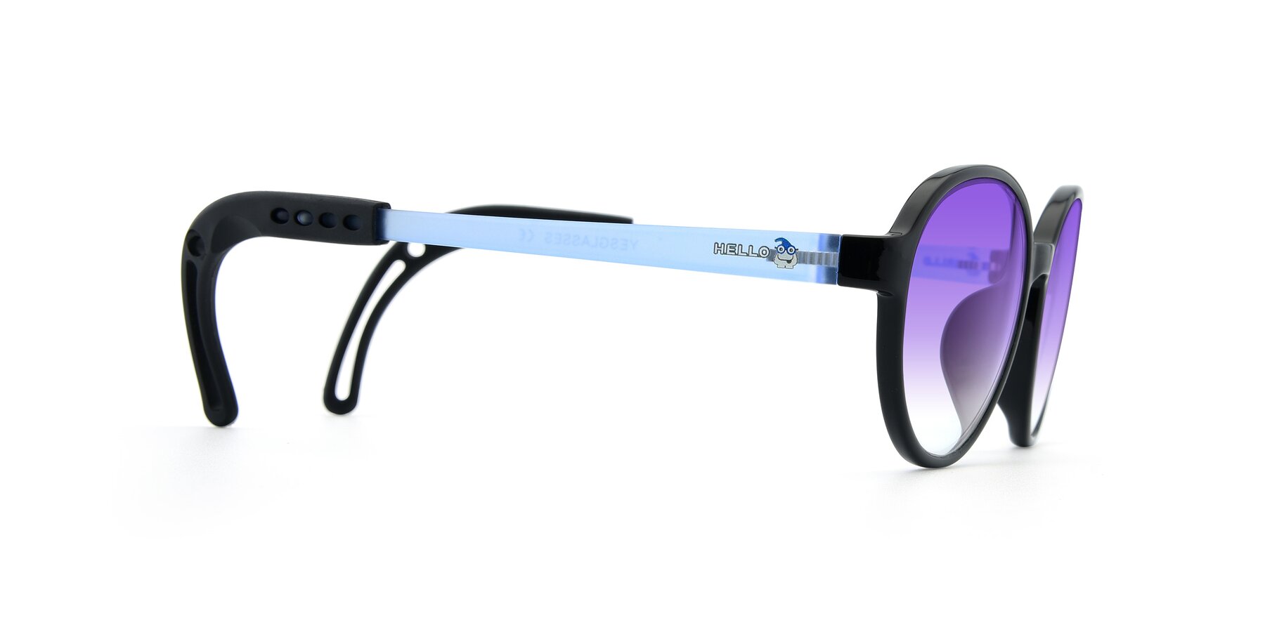 Side of 1020 in Black-Blue with Purple Gradient Lenses