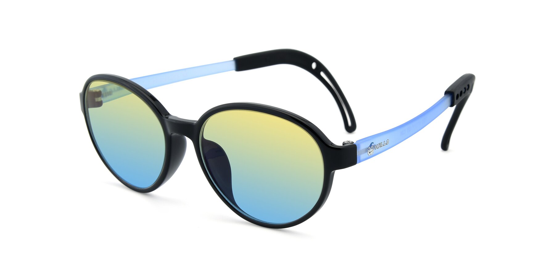 Angle of 1020 in Black-Blue with Yellow / Blue Gradient Lenses