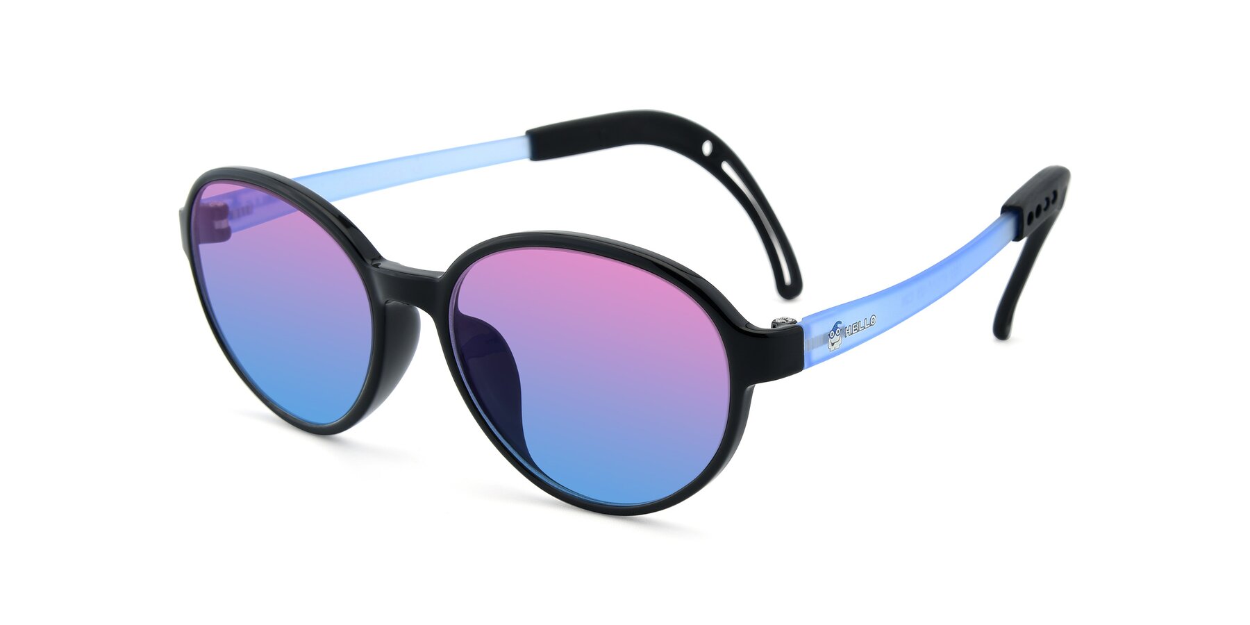 Angle of 1020 in Black-Blue with Pink / Blue Gradient Lenses
