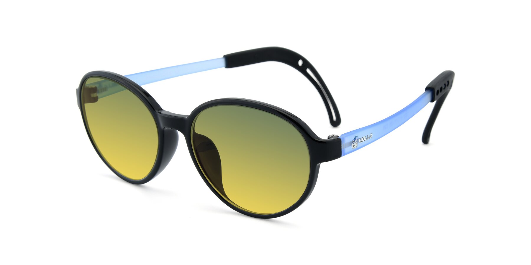 Angle of 1020 in Black-Blue with Green / Yellow Gradient Lenses