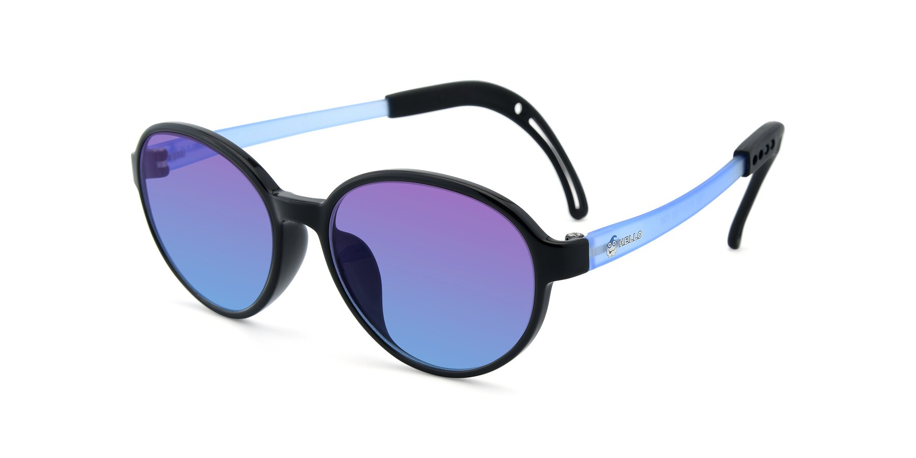 Angle of 1020 in Black-Blue with Purple / Blue Gradient Lenses