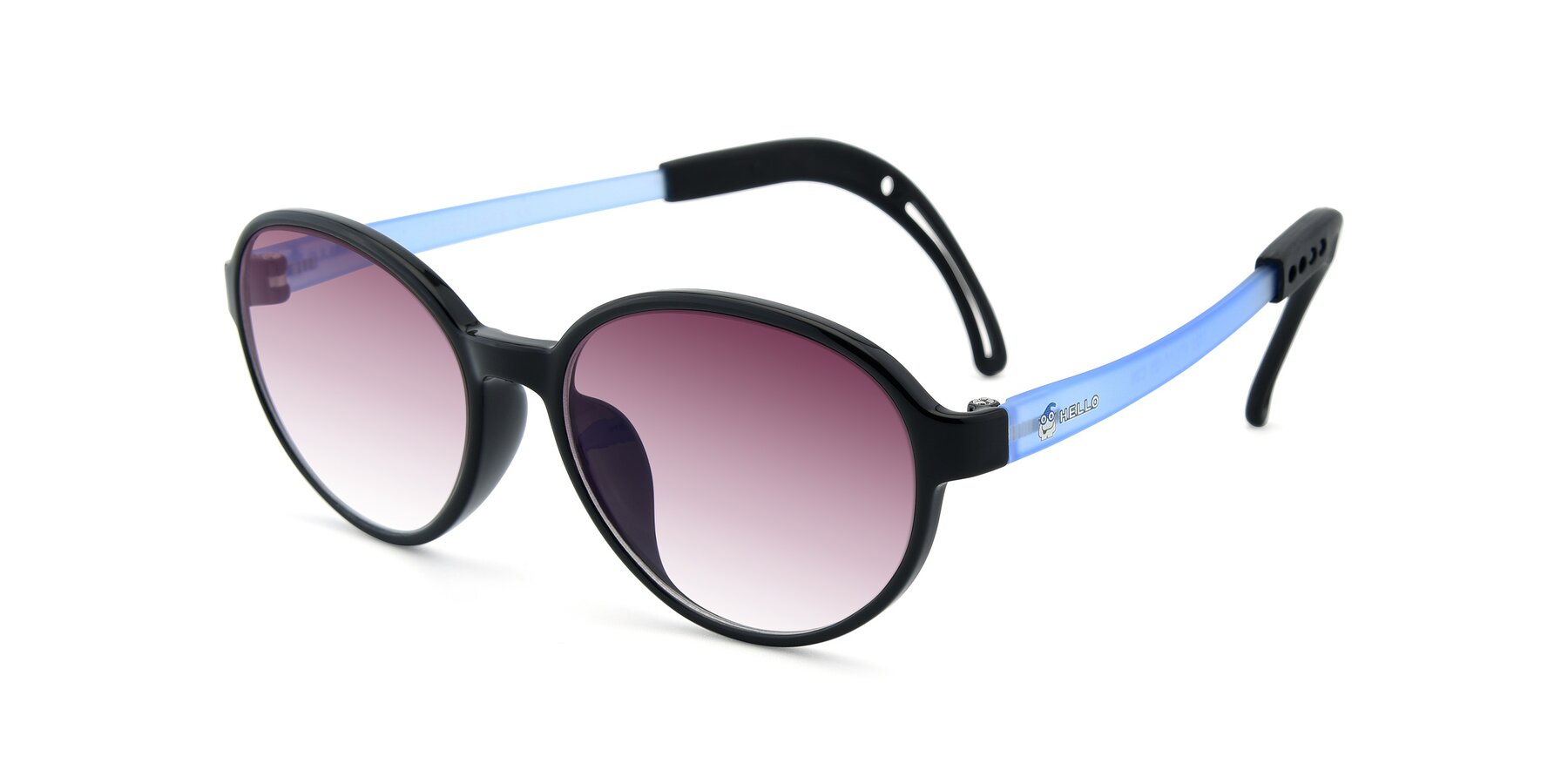 Angle of 1020 in Black-Blue with Wine Gradient Lenses