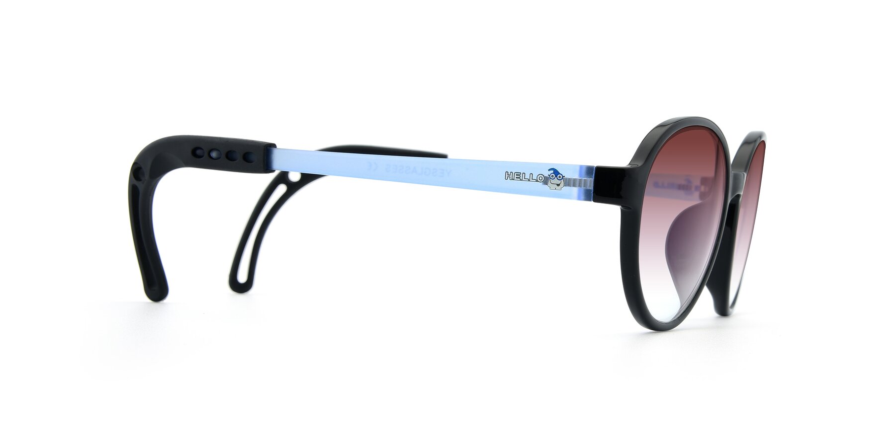 Side of 1020 in Black-Blue with Garnet Gradient Lenses