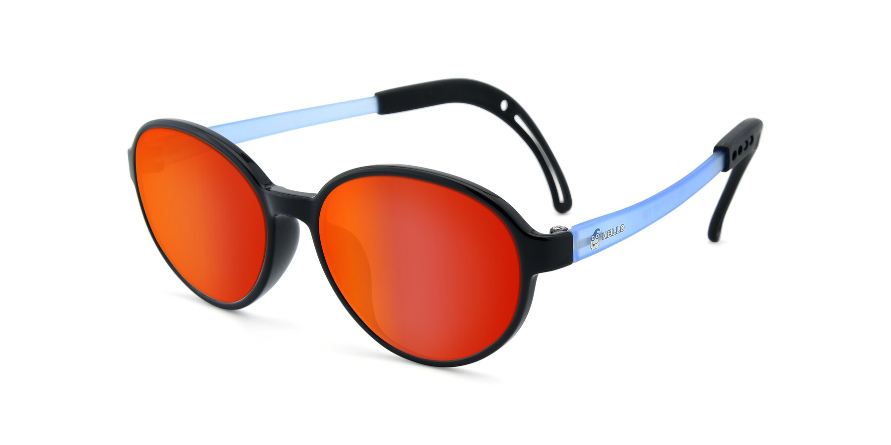 Angle of 1020 in Black-Blue with Red Gold Mirrored Lenses
