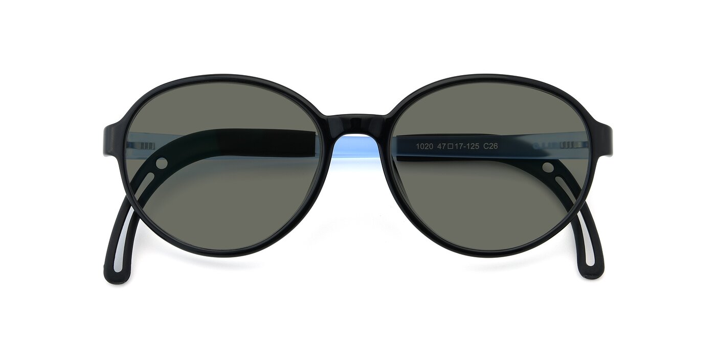 1020 - Black / Blue Polarized Sunglasses