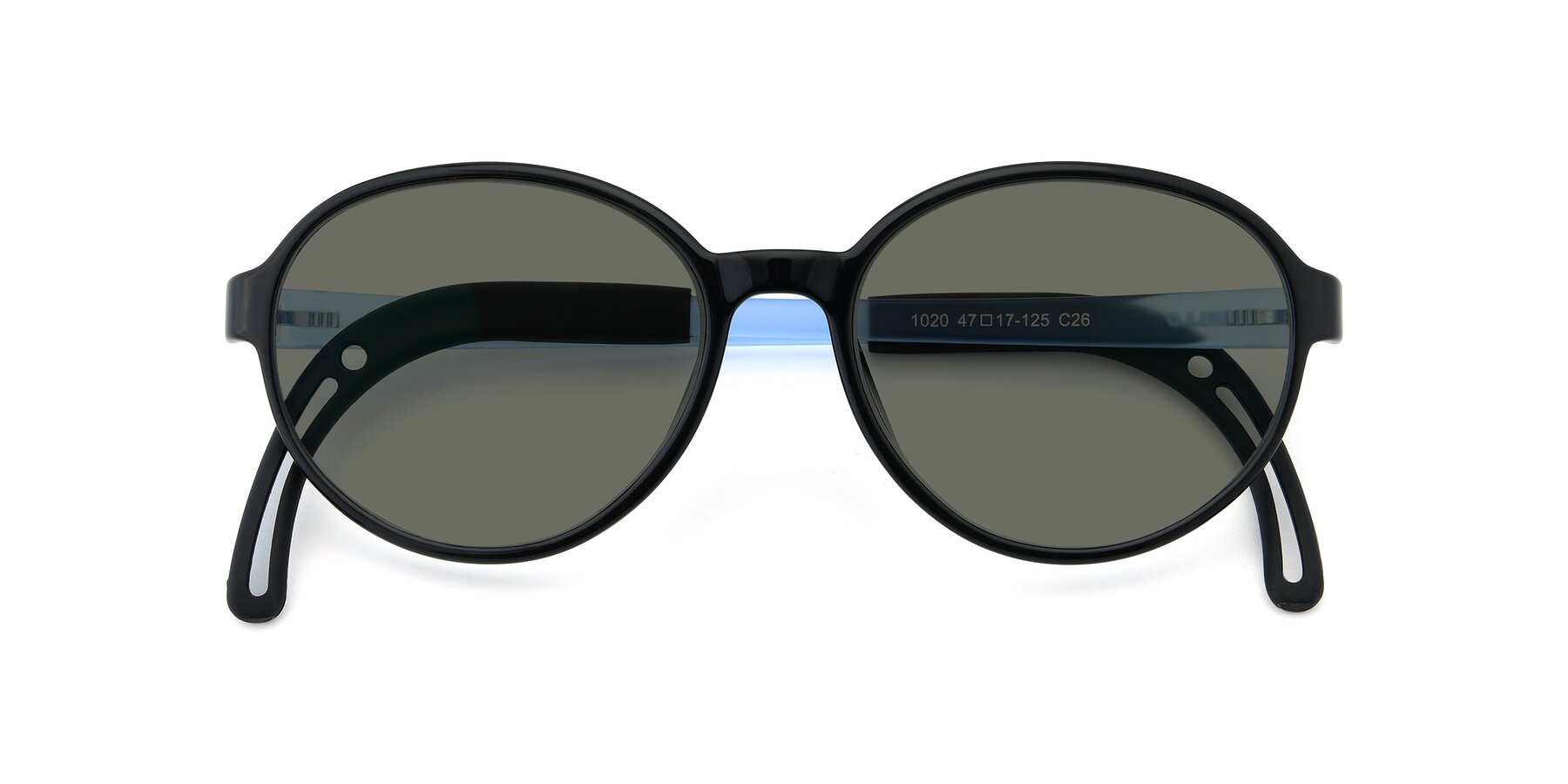 Folded Front of 1020 in Black-Blue with Gray Polarized Lenses