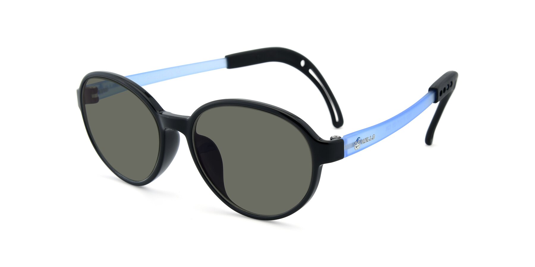 Angle of 1020 in Black-Blue with Gray Polarized Lenses