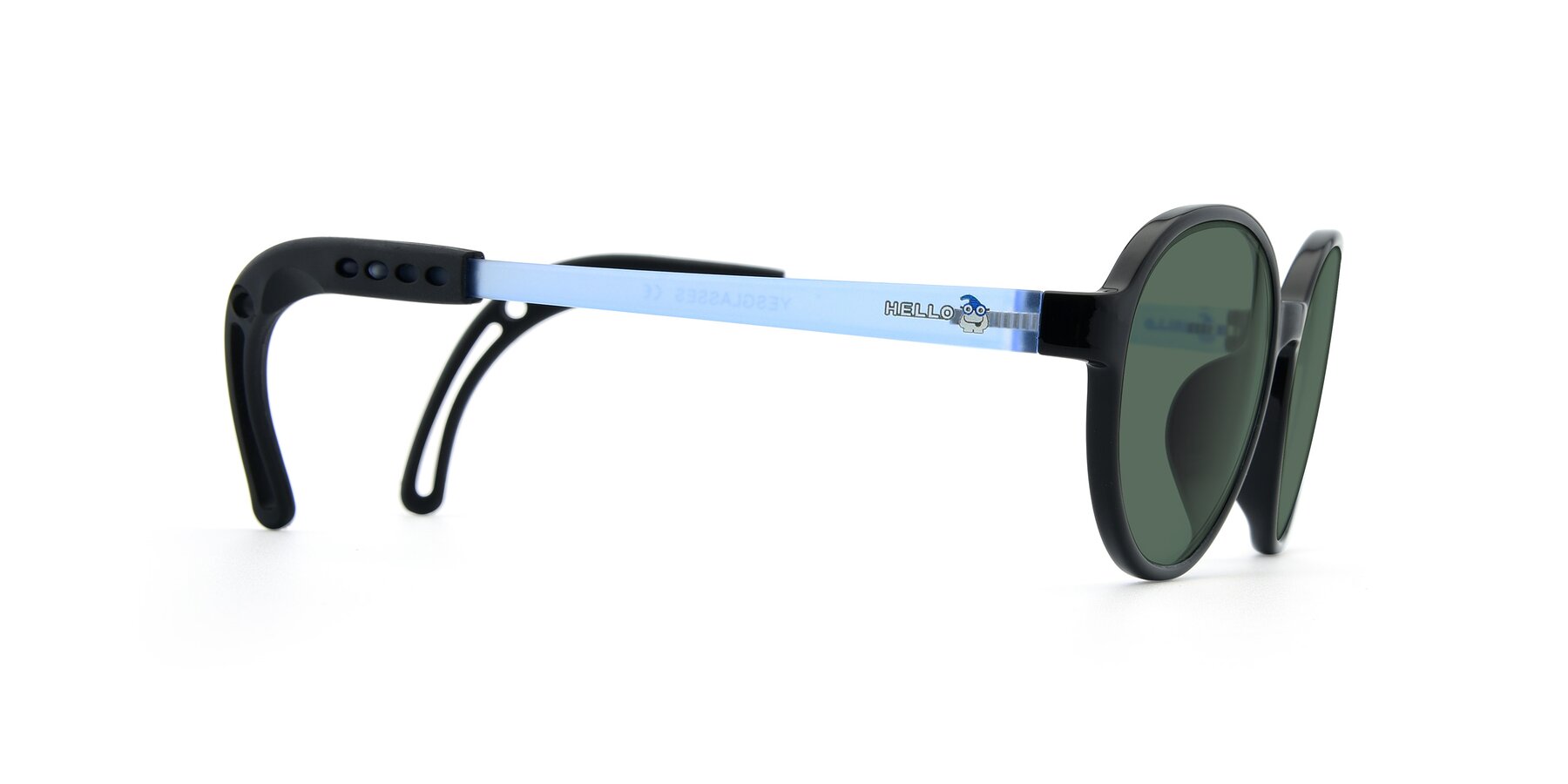 Side of 1020 in Black-Blue with Green Polarized Lenses