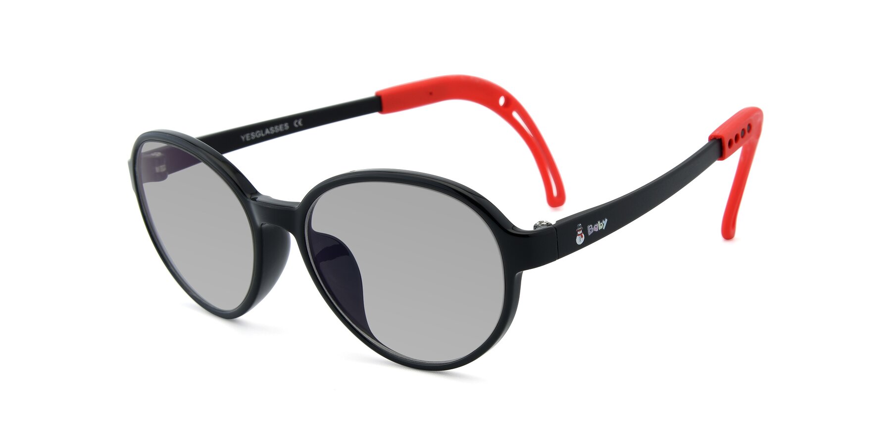 Angle of 1020 in Black-Red with Light Gray Tinted Lenses