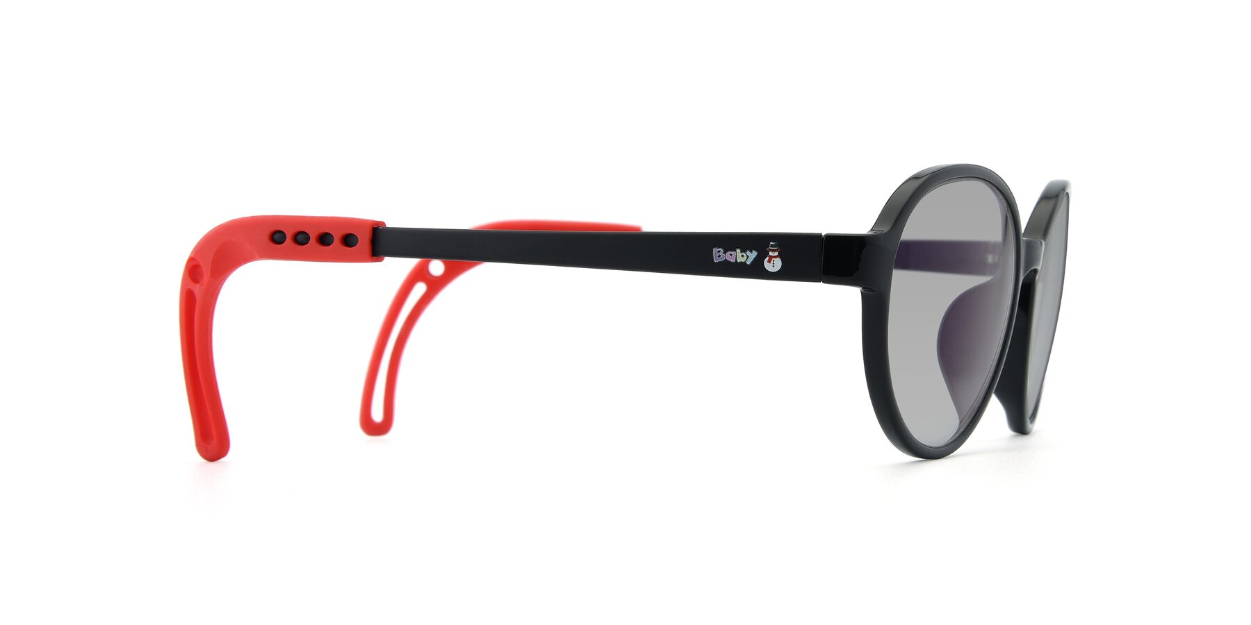 Side of 1020 in Black-Red with Light Gray Tinted Lenses