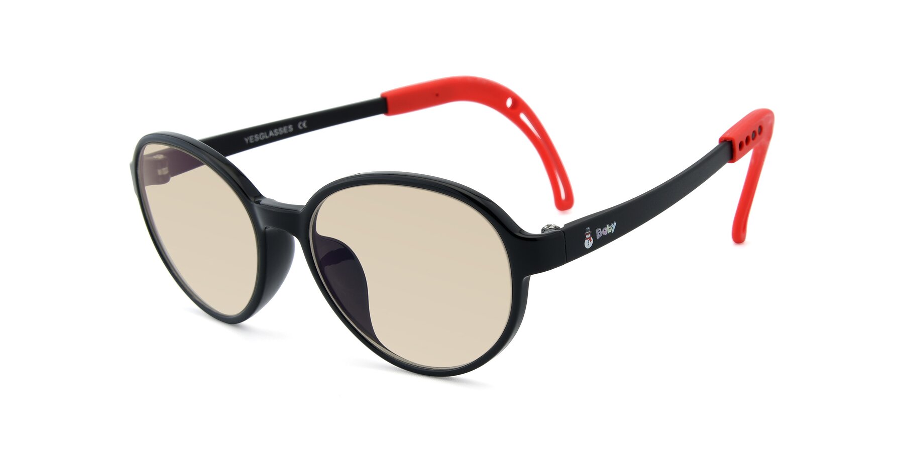 Angle of 1020 in Black-Red with Light Brown Tinted Lenses