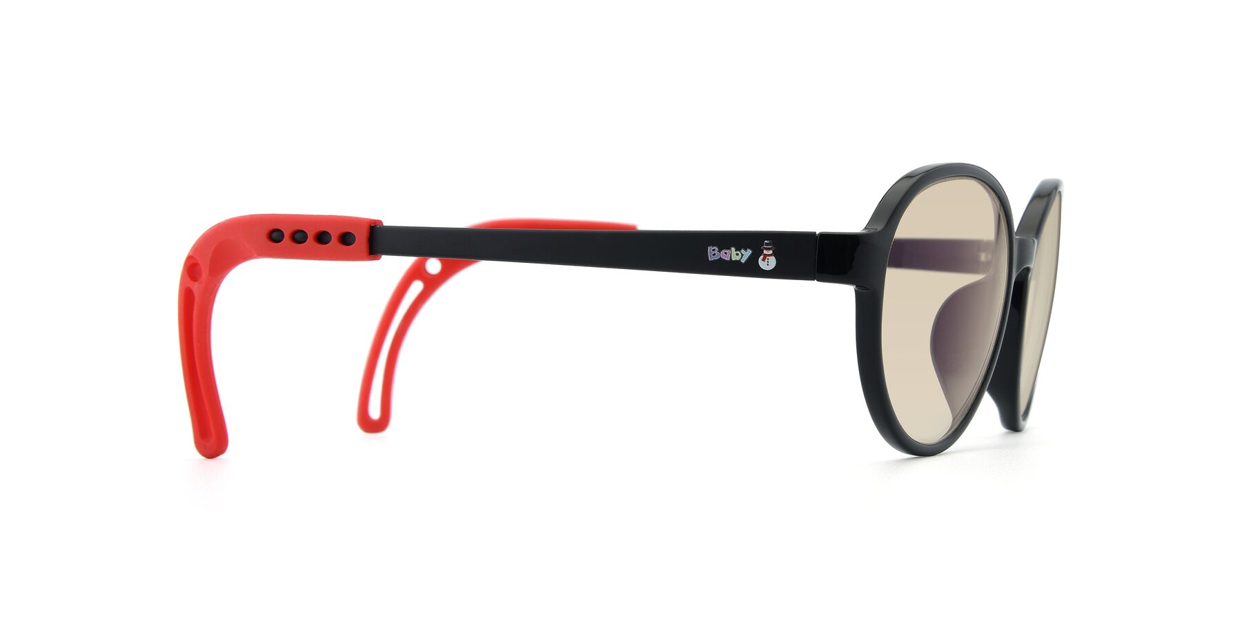 Side of 1020 in Black-Red with Light Brown Tinted Lenses