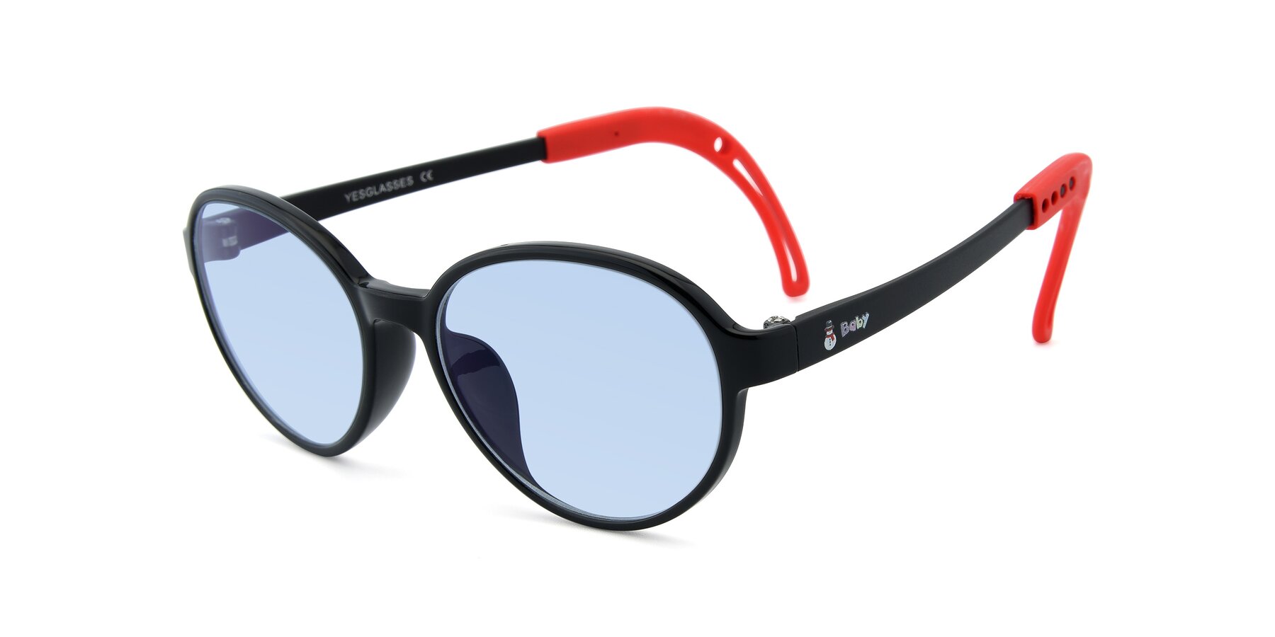 Angle of 1020 in Black-Red with Light Blue Tinted Lenses