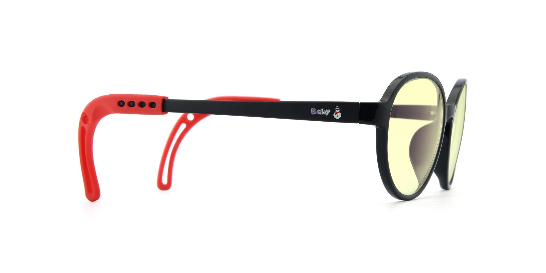 Side of 1020 in Black-Red with Light Yellow Tinted Lenses