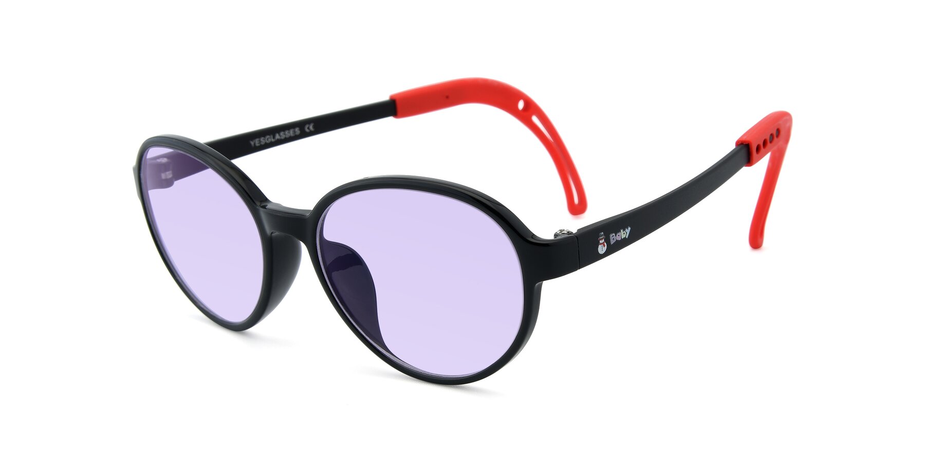 Angle of 1020 in Black-Red with Light Purple Tinted Lenses