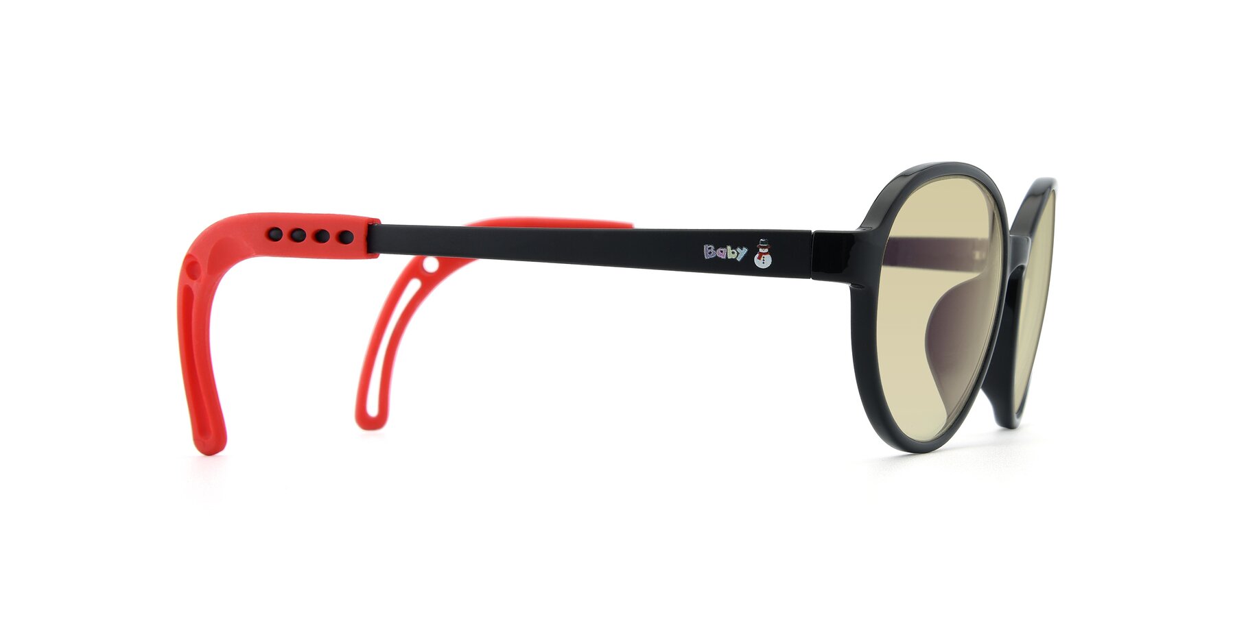 Side of 1020 in Black-Red with Light Champagne Tinted Lenses