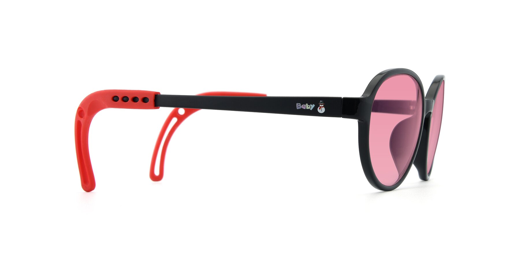 Side of 1020 in Black-Red with Pink Tinted Lenses