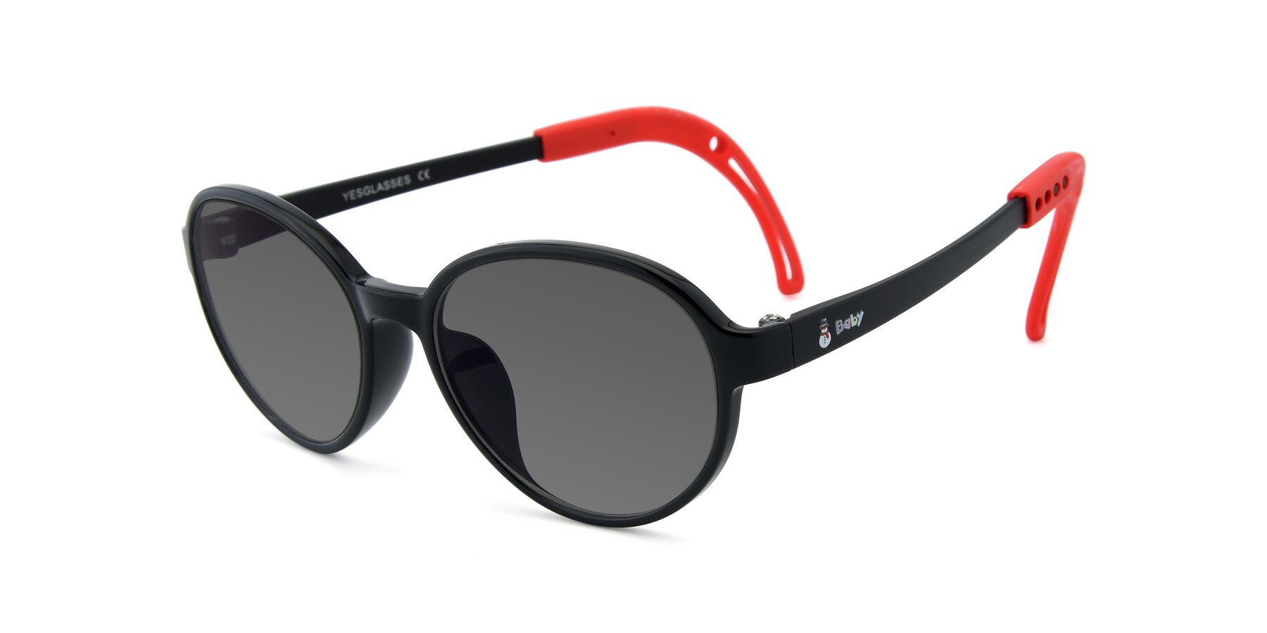 Angle of 1020 in Black-Red with Medium Gray Tinted Lenses