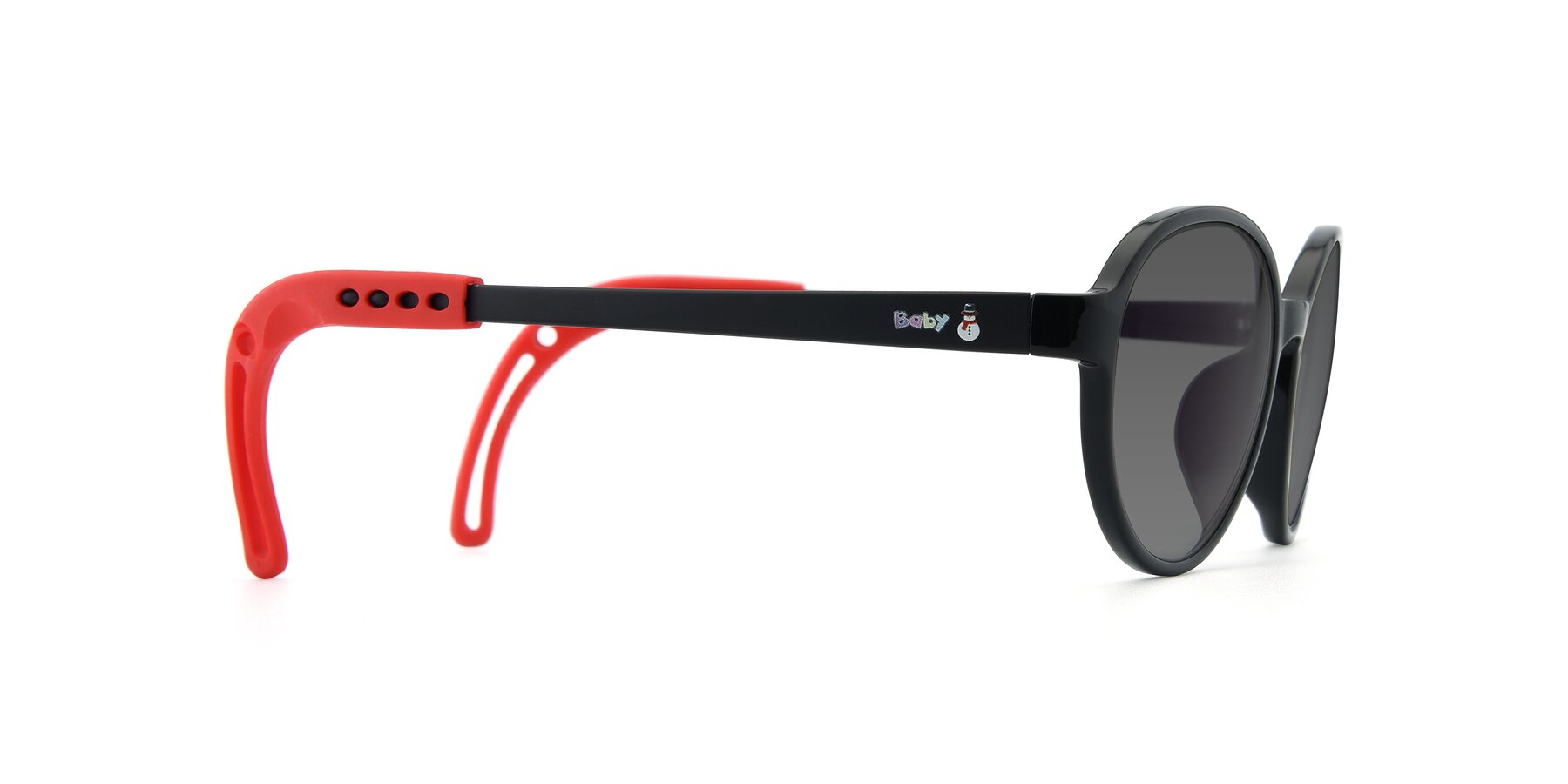 Side of 1020 in Black-Red with Medium Gray Tinted Lenses