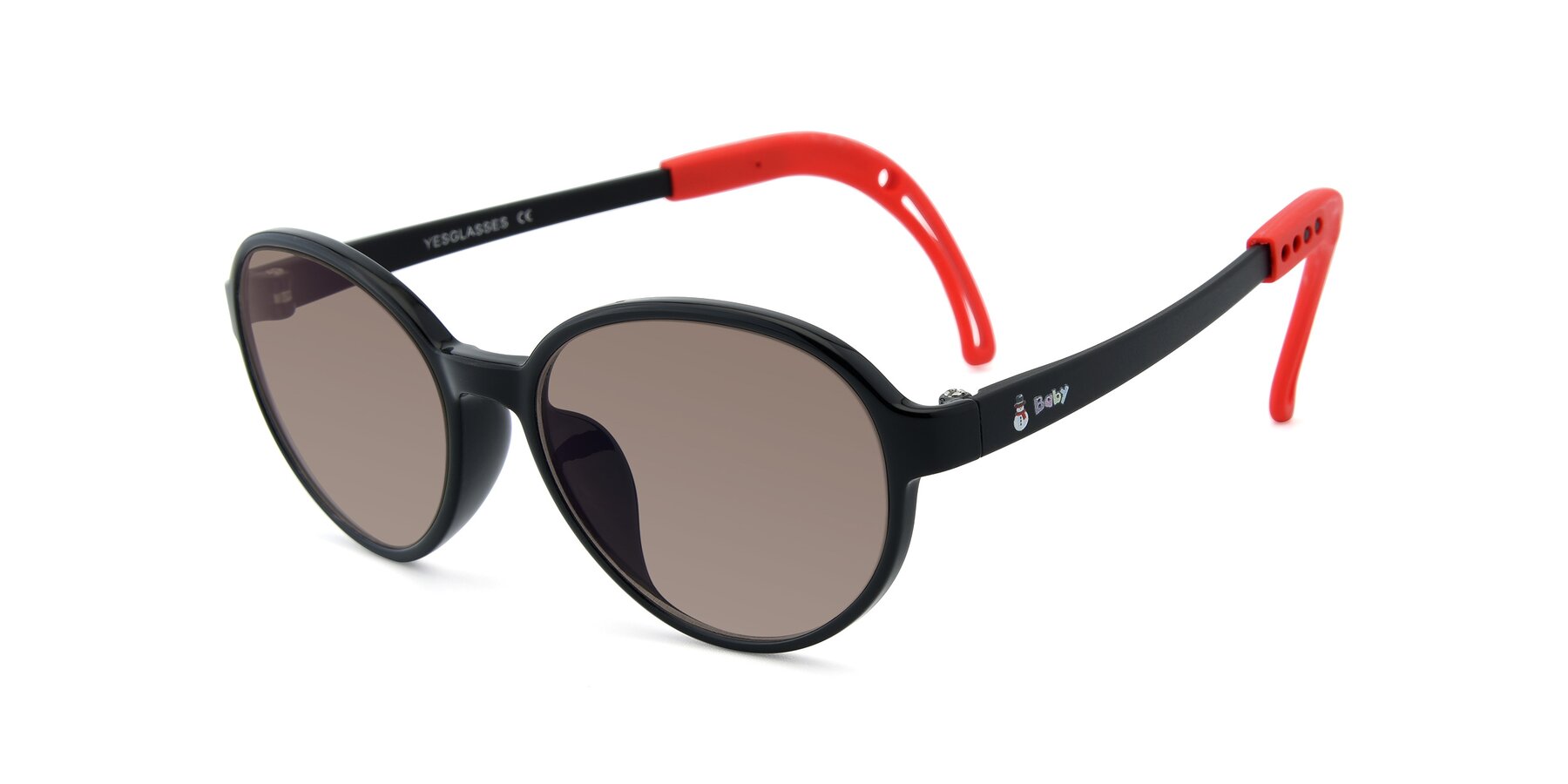 Angle of 1020 in Black-Red with Medium Brown Tinted Lenses
