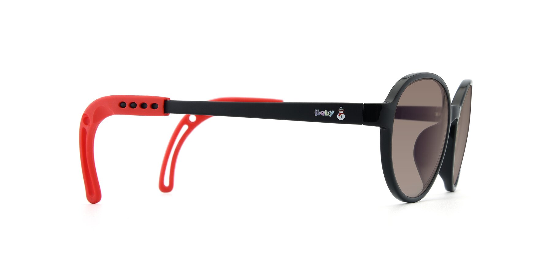 Side of 1020 in Black-Red with Medium Brown Tinted Lenses