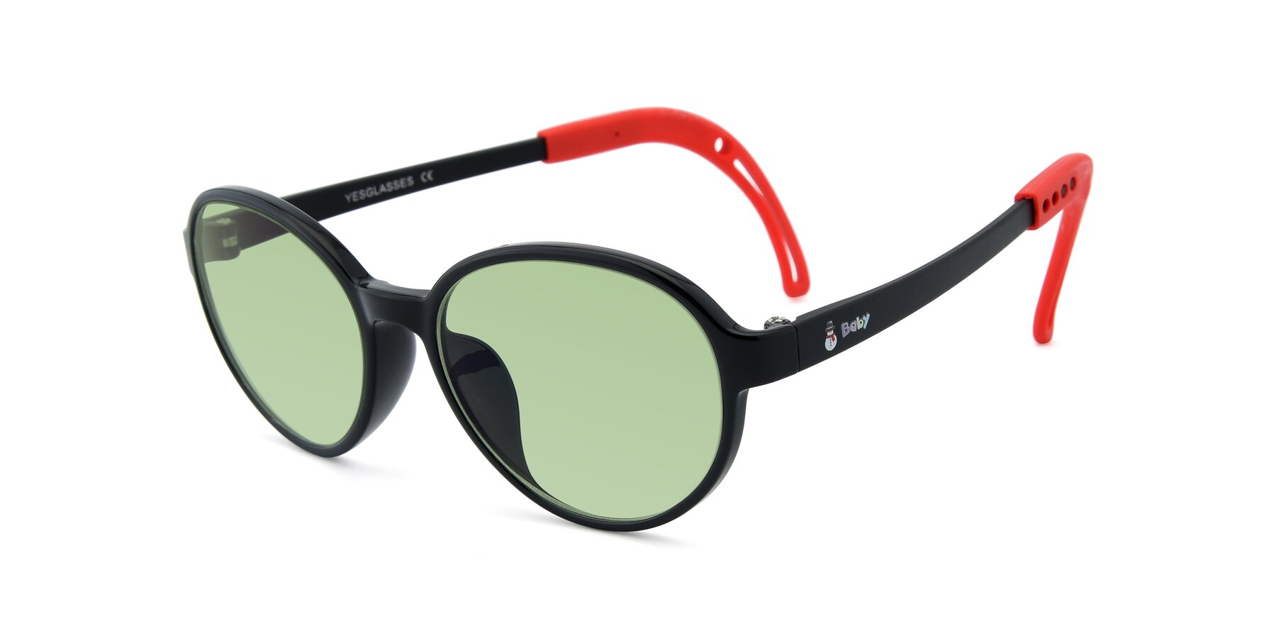 Angle of 1020 in Black-Red with Medium Green Tinted Lenses
