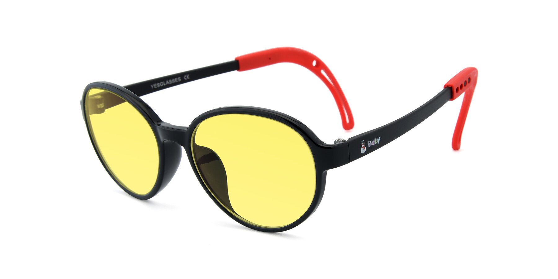 Angle of 1020 in Black-Red with Medium Yellow Tinted Lenses
