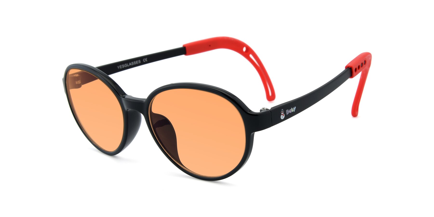 Angle of 1020 in Black-Red with Medium Orange Tinted Lenses