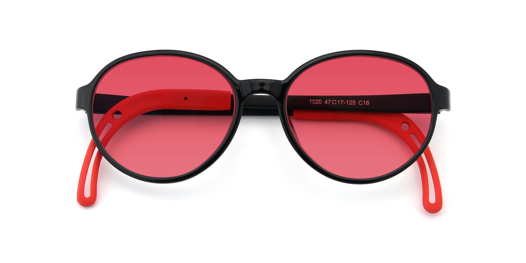 Folded Front of 1020 in Black-Red with Red Tinted Lenses