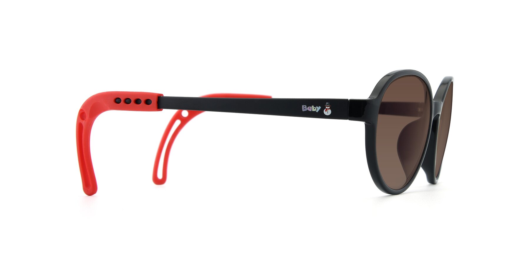 Side of 1020 in Black-Red with Brown Tinted Lenses