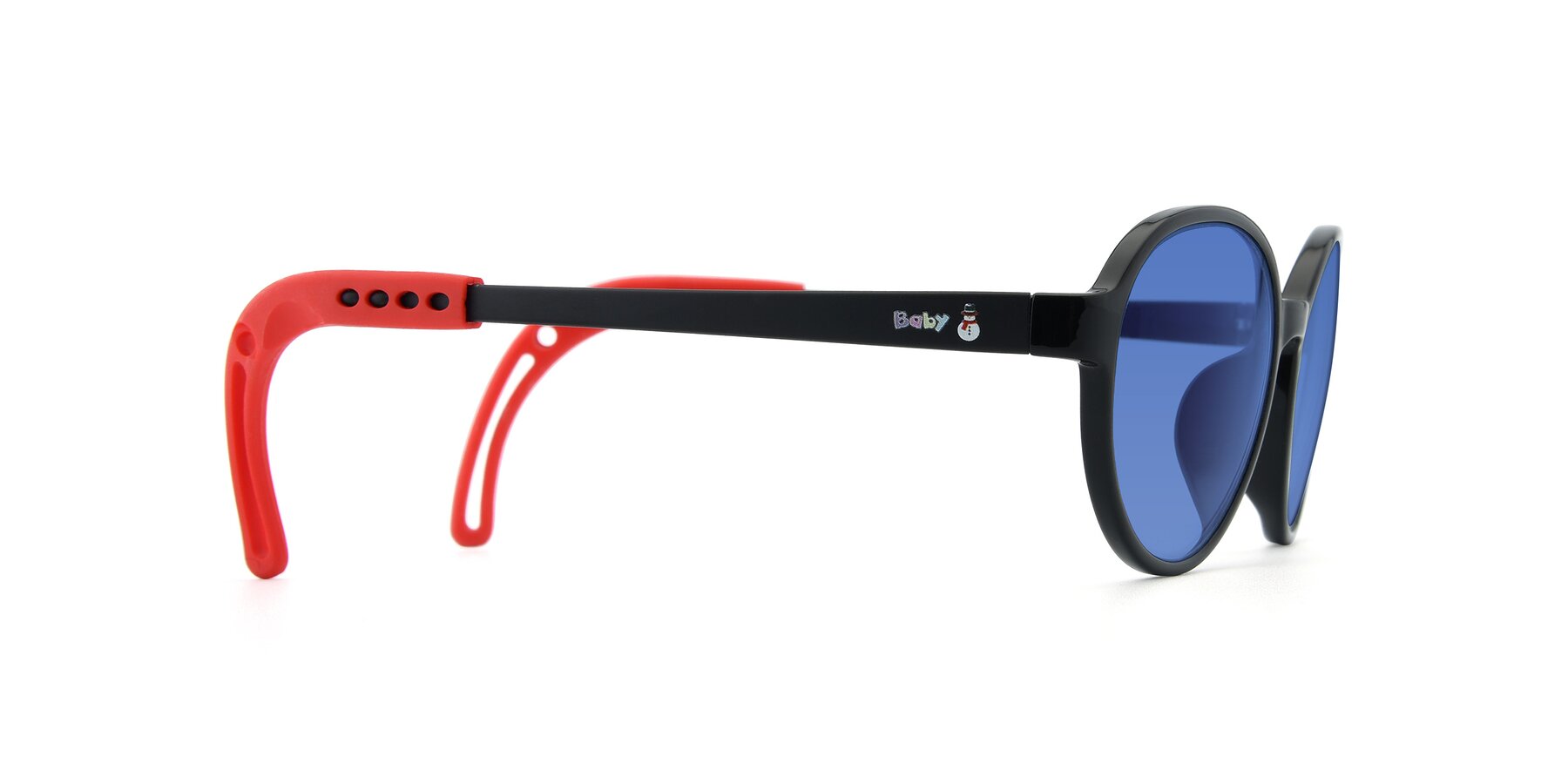 Side of 1020 in Black-Red with Blue Tinted Lenses