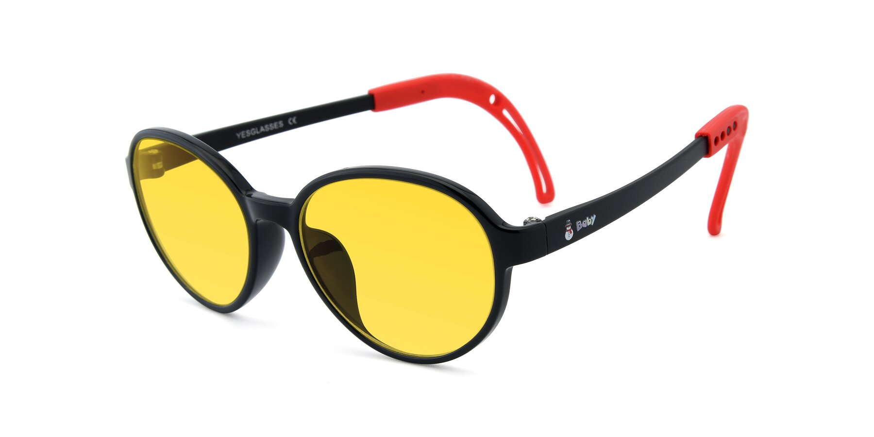 Angle of 1020 in Black-Red with Yellow Tinted Lenses