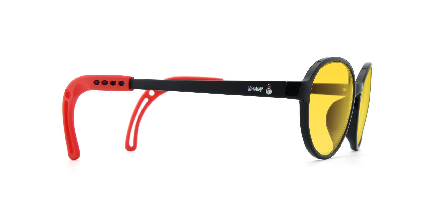 Side of 1020 in Black-Red with Yellow Tinted Lenses