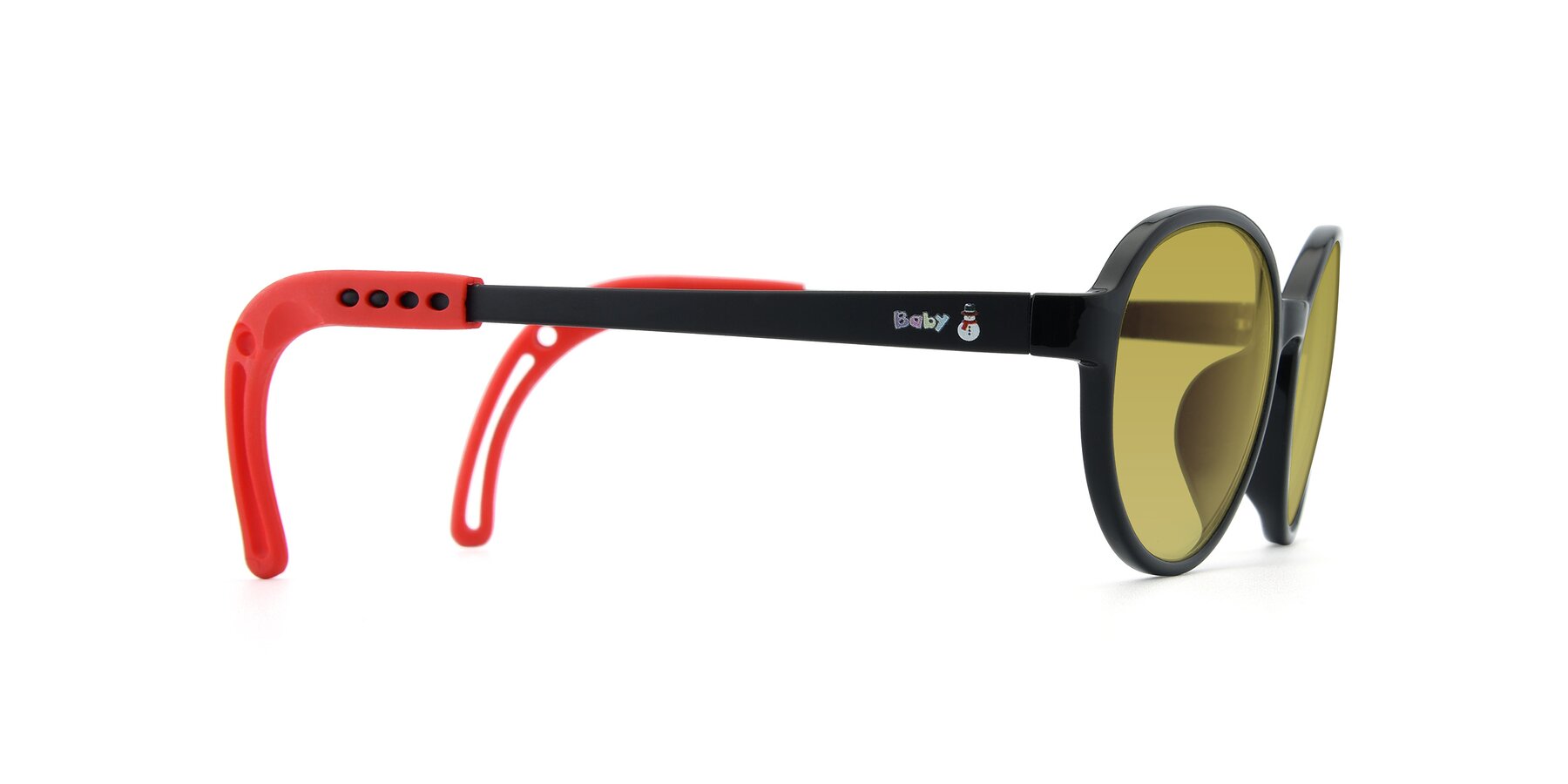 Side of 1020 in Black-Red with Champagne Tinted Lenses