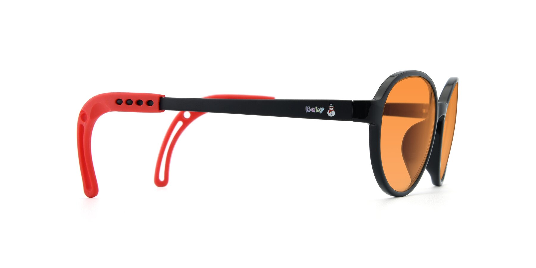 Side of 1020 in Black-Red with Orange Tinted Lenses