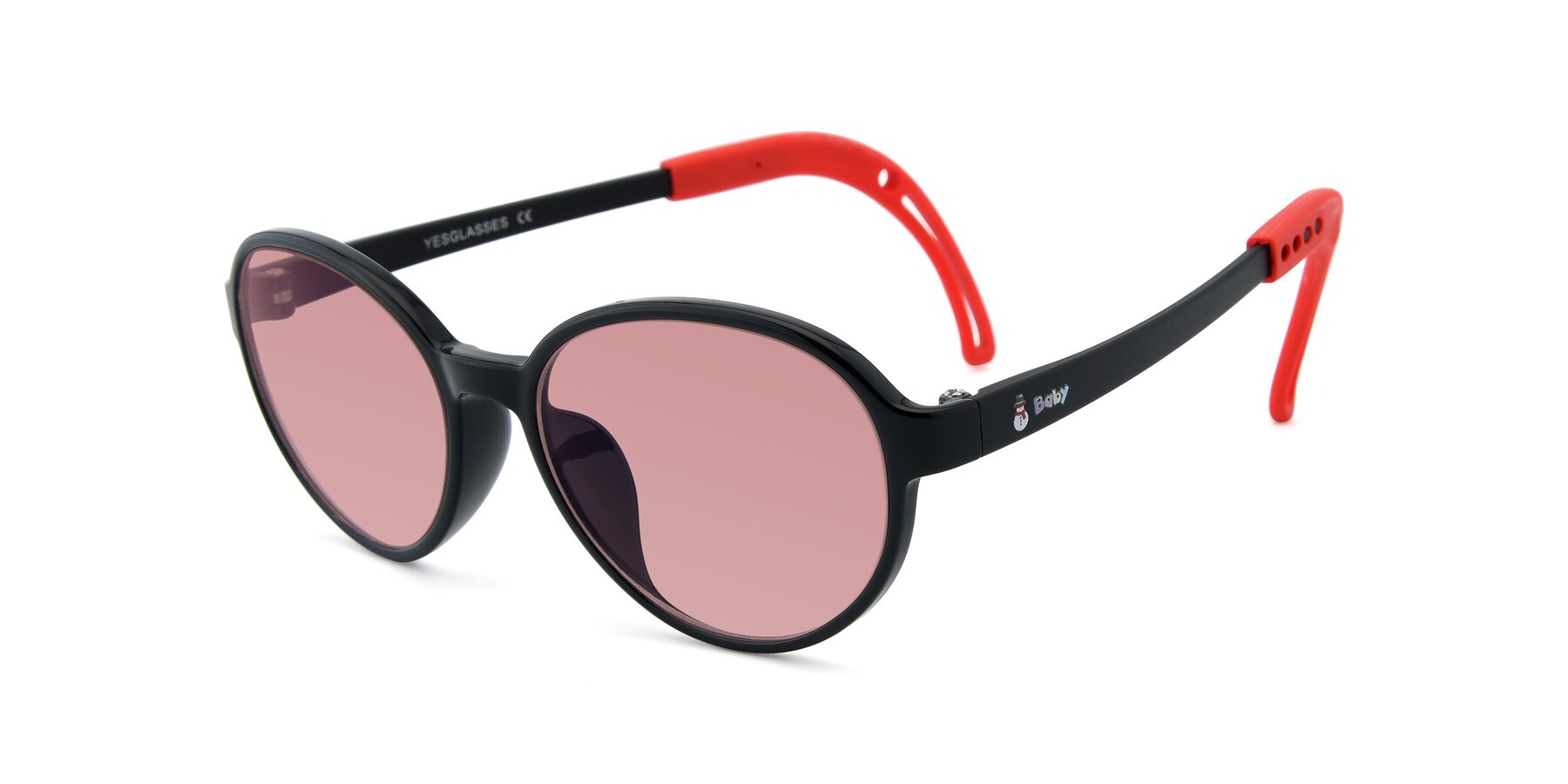 Angle of 1020 in Black-Red with Medium Garnet Tinted Lenses