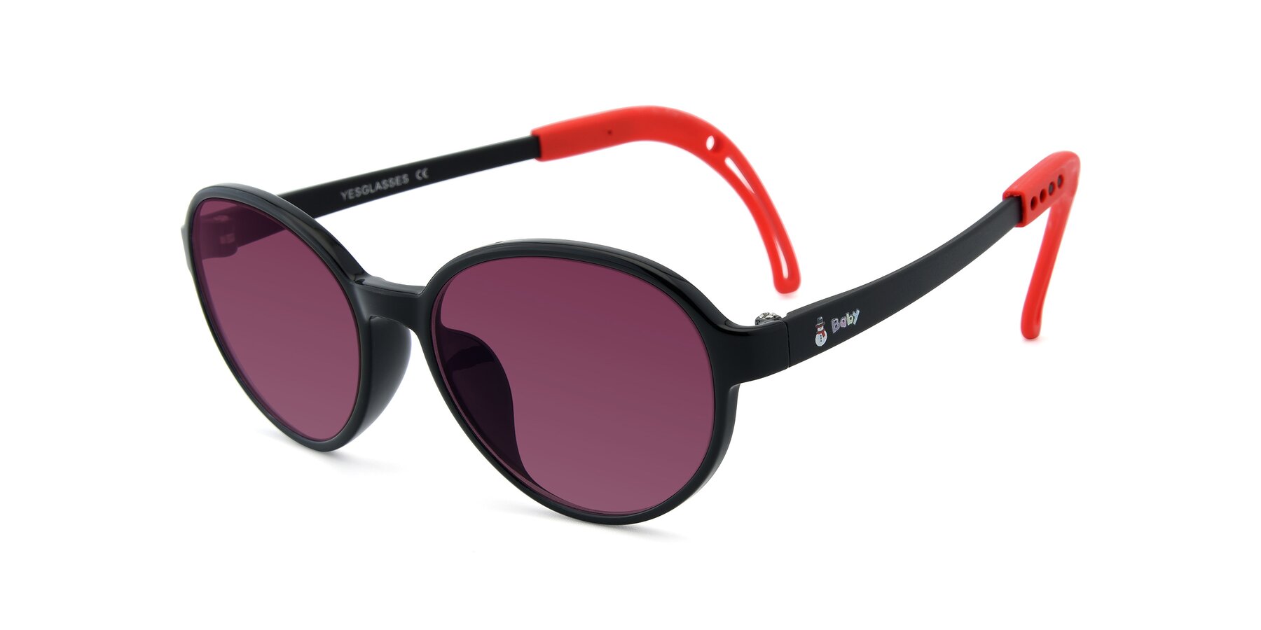 Angle of 1020 in Black-Red with Wine Tinted Lenses